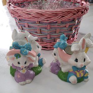 2 Easter Bunny Trio Tealight Candle Holder's